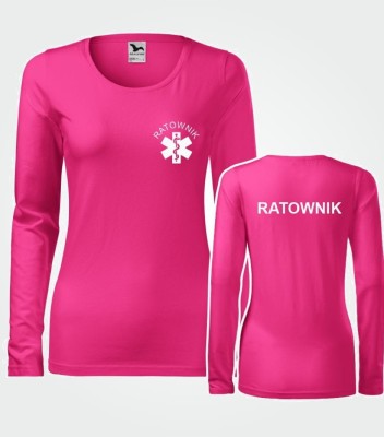 Koszulka Długi Rękaw Damska Ratownik 180g -  Slim