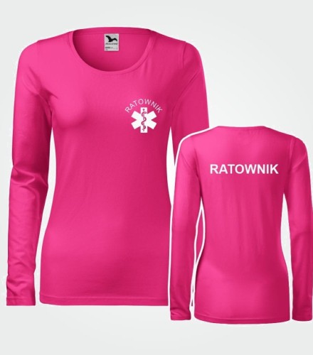 Koszulka Długi Rękaw Damska Ratownik 180g -  Slim