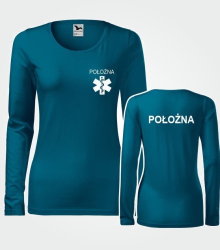 Koszulka Długi Rękaw Damska Położna 180g - Slim 
