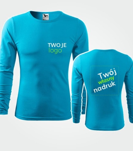 Koszulka Męska Długi Rękaw z Własnym Nadrukiem 160g - Fit-T LS