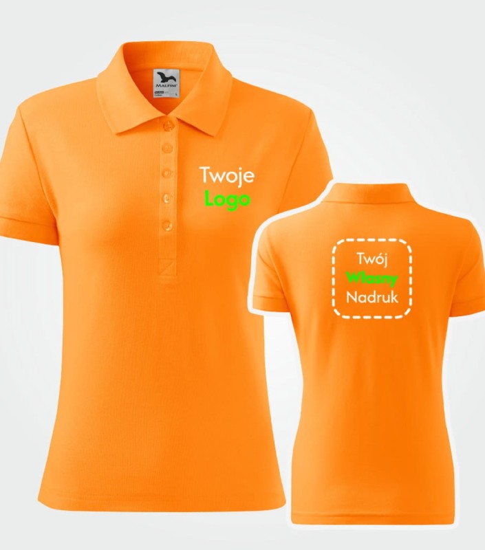 Koszulka Damska Polo Cotton Z Własnym Nadrukiem