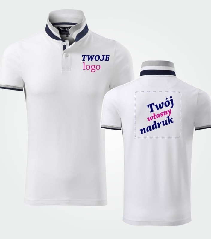 Koszulka Męska Polo Collar Up Z Własnym Nadrukiem