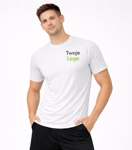 Koszulka sportowa z nadrukiem firmowym