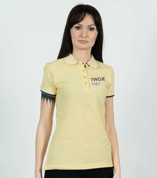 Koszulka Damska Polo Collar Up Z Własnym Nadrukiem