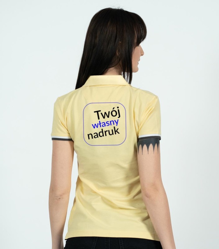 Koszulka Damska Polo Collar Up Z Własnym Nadrukiem