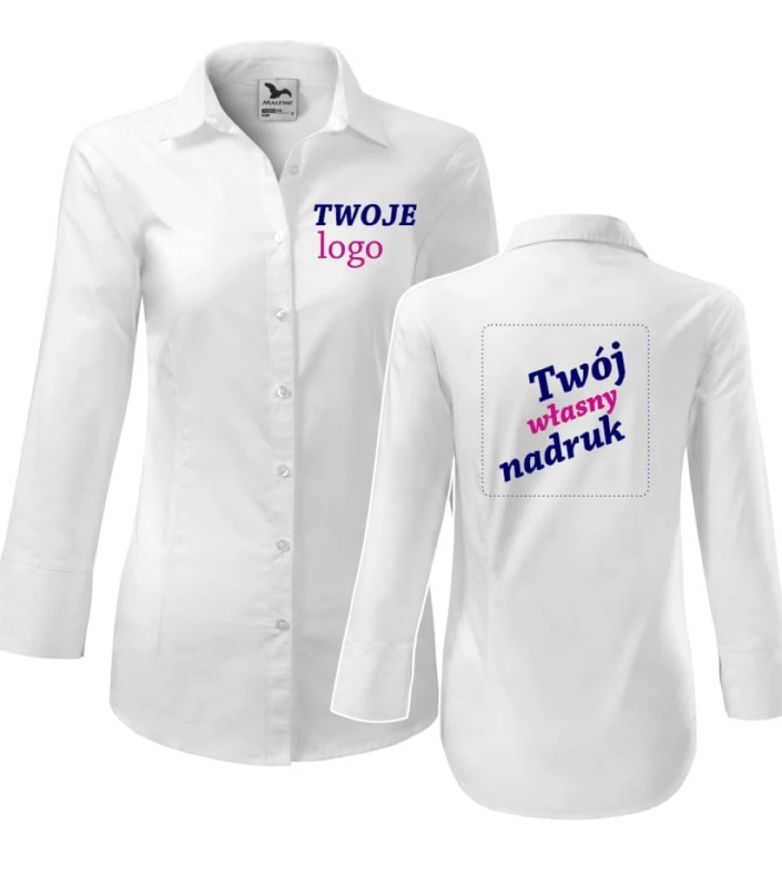 Koszula Damska Rękaw 3/4 Style z Własnym Nadrukiem