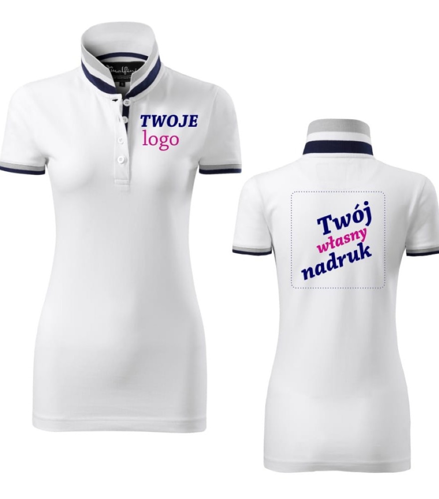 Koszulka Damska Polo Collar Up Z Twoim Nadrukiem