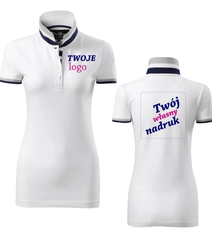 Koszulka Damska Polo Collar Up Z Twoim Nadrukiem