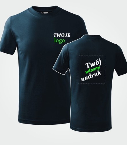 Koszulka Dziecięca T-shirt z Własnym Nadrukiem 160g - Basic
