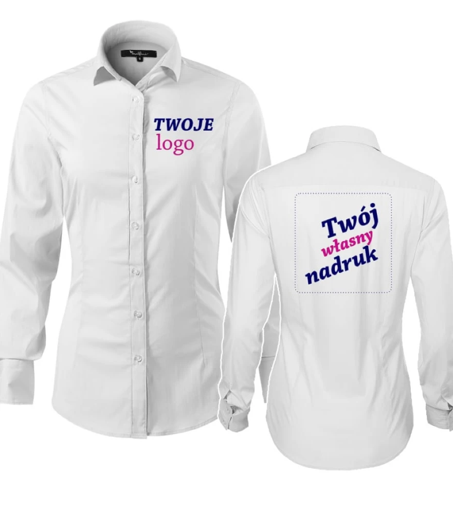 Koszula Damska Długi Rękaw Dynamic z Twoim Nadrukiem