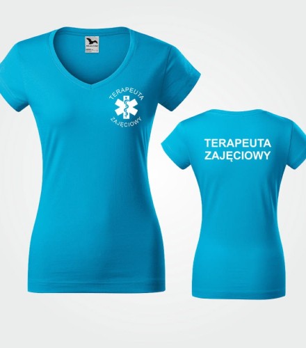 Koszulka V-neck Damska Terapeuta Zajęciowy 180g - Fit V-neck