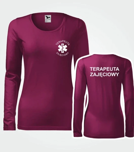 Koszulka Damska Medyczna Długi Rękaw Terapeuta