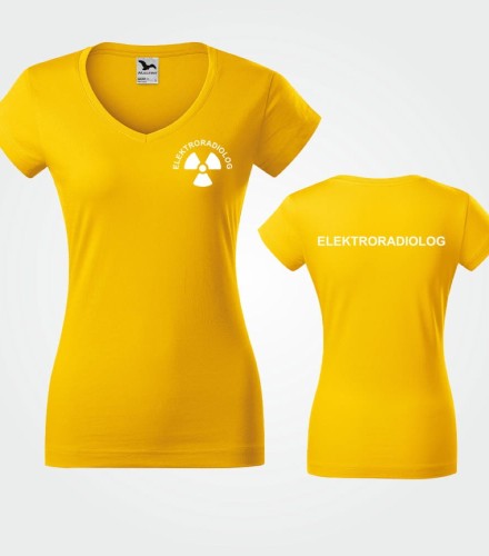 Koszulka V-neck Damska Elektroradiolog 180g - Fit V-neck