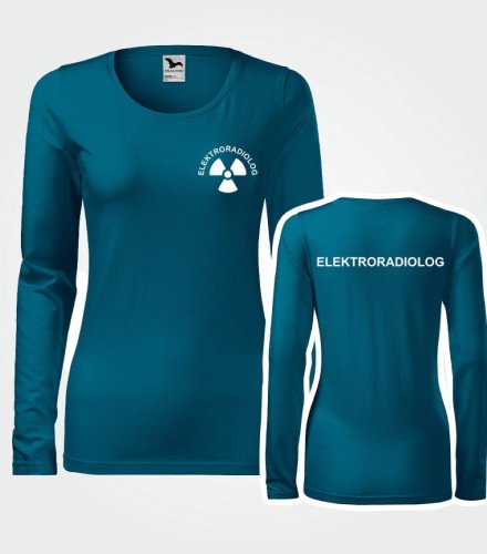 Koszulka Długi Rękaw Damska Elektroradiolog 180g - Slim