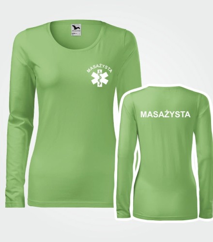 Koszulka Długi Rękaw Damska Masażysta 180g - Slim