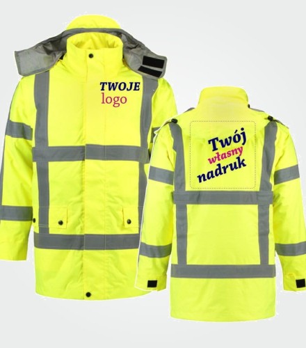 Kurtka Odblaskowa Robocza z Własnym Nadrukiem 340g - Parka