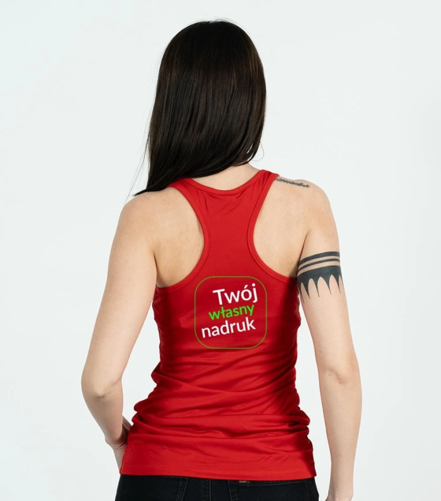 Top Damski Racer z Własnym Nadrukiem