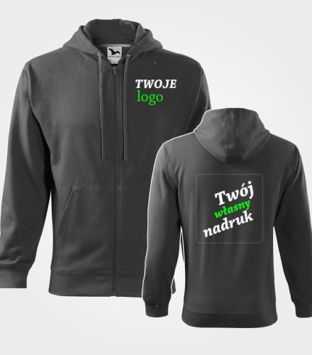 Bluza Męska z Własnym Nadrukiem 300g - Trendy Zipper