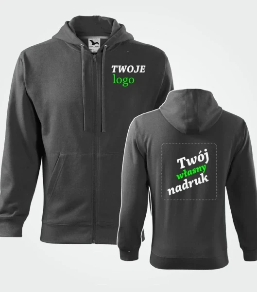 Bluza Męska Trendy Zipper Z Własnym Nadrukiem