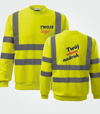 Bluza Unisex Odblaskowa z Własnym Nadrukiem 300g - HV Essential