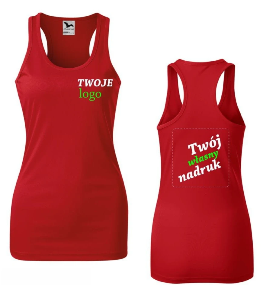 Top Damski Racer z Twoim Nadrukiem
