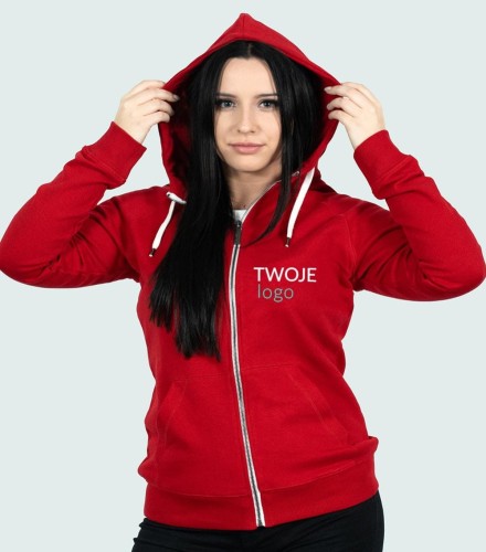 Bluza Damska z Kapturem z Własnym Nadrukiem 320g – Voyage