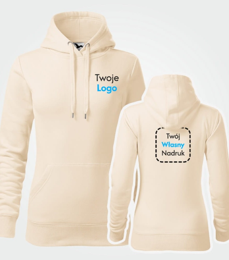 Bluza Damska Z Kapturem Cape Z Własnym Nadrukiem