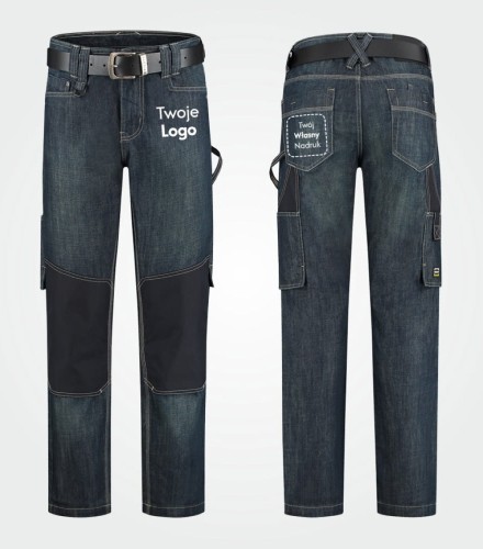 Spodnie Unisex Robocze z Własnym Nadrukiem 300g – Jeans