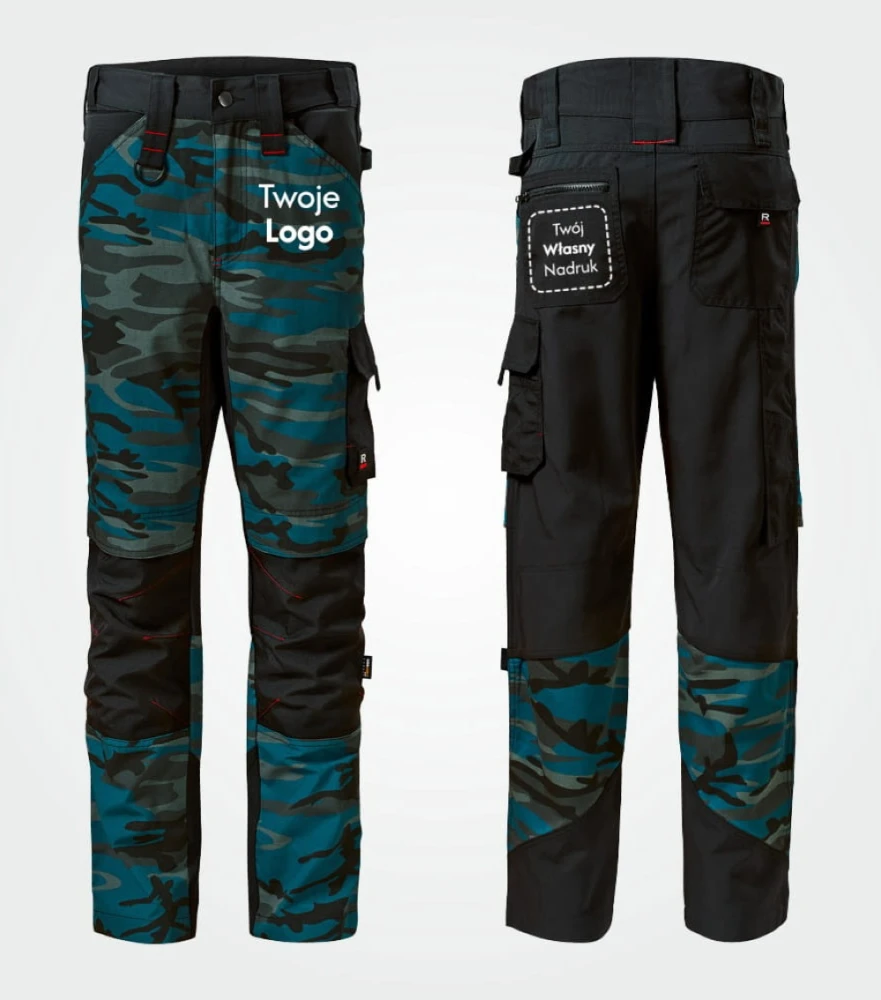 Spodnie Męskie Robocze Vertex Camo z Własnym Nadrukiem