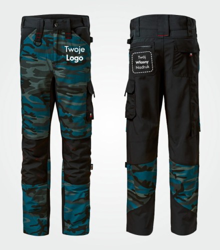 Spodnie Męskie Robocze z Własnym Nadrukiem – Vertex Camo