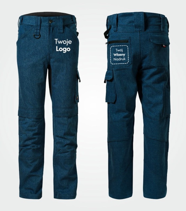 Spodnie Męskie Robocze Vertex Jeans z Własnym Nadrukiem