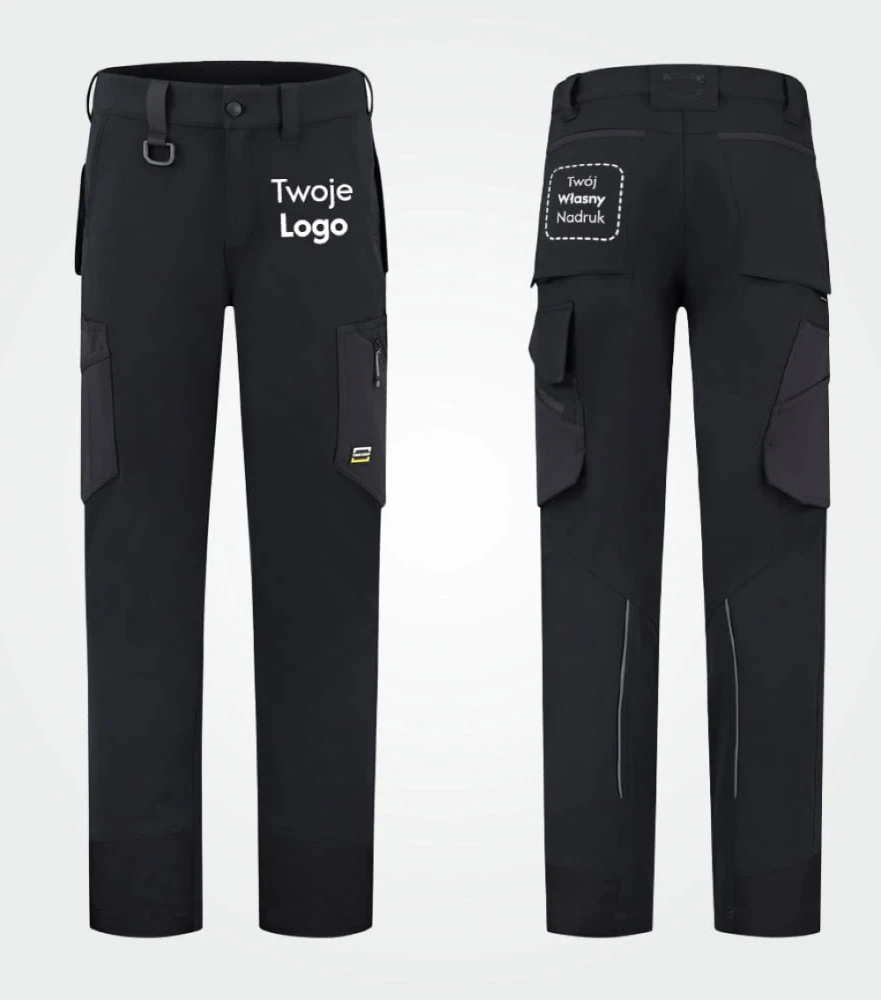 Spodnie Męskie Robocze 4-Way Stretch z Własnym Nadrukiem