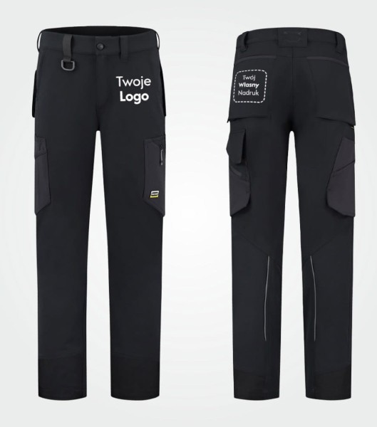 Spodnie Męskie Robocze 4-Way Stretch z Własnym Nadrukiem