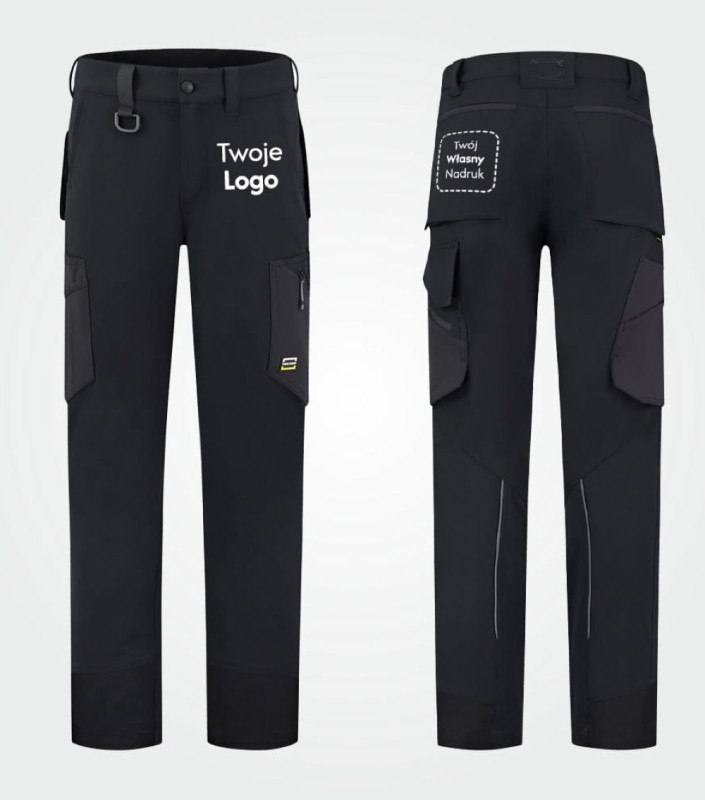 Spodnie Męskie Robocze 4-Way Stretch z Własnym Nadrukiem