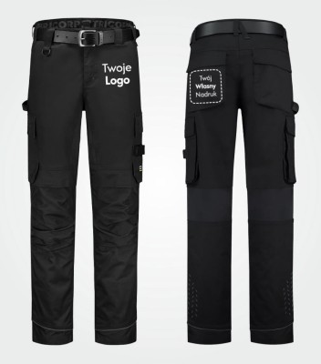 Spodnie Unisex Robocze z Własnym Nadrukiem 250g - Twill Cordura Stretch