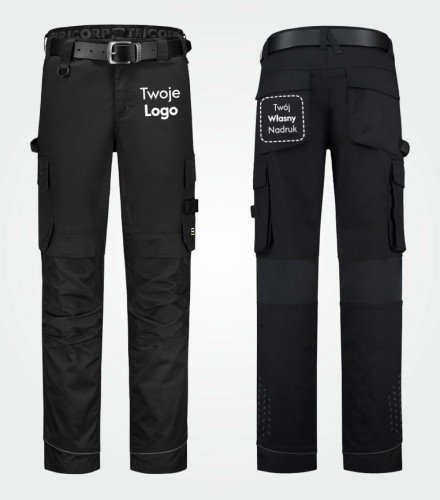 Spodnie Unisex Robocze z Własnym Nadrukiem 250g - Twill Cordura Stretch