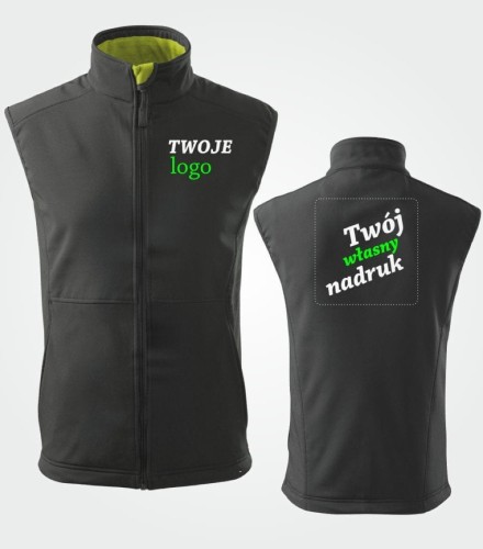 Softshell Kamizelka Męska z Własnym Nadrukiem 280g - Vision