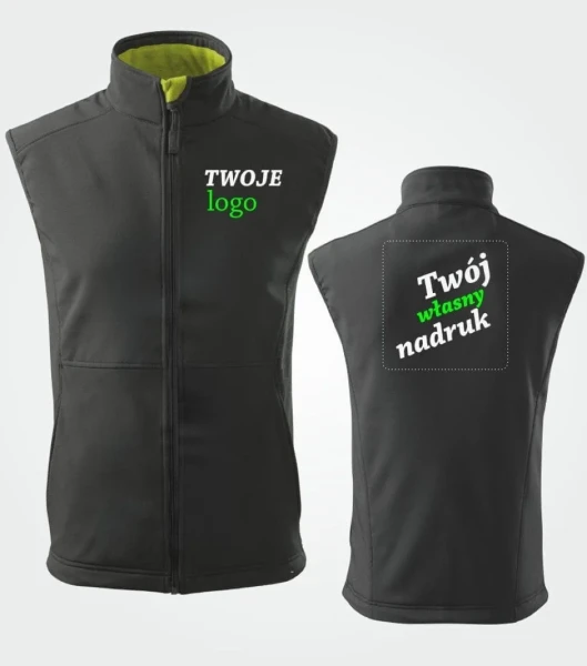 Softshell Kamizelka Męska z Własnym Nadrukiem 280g - Vision