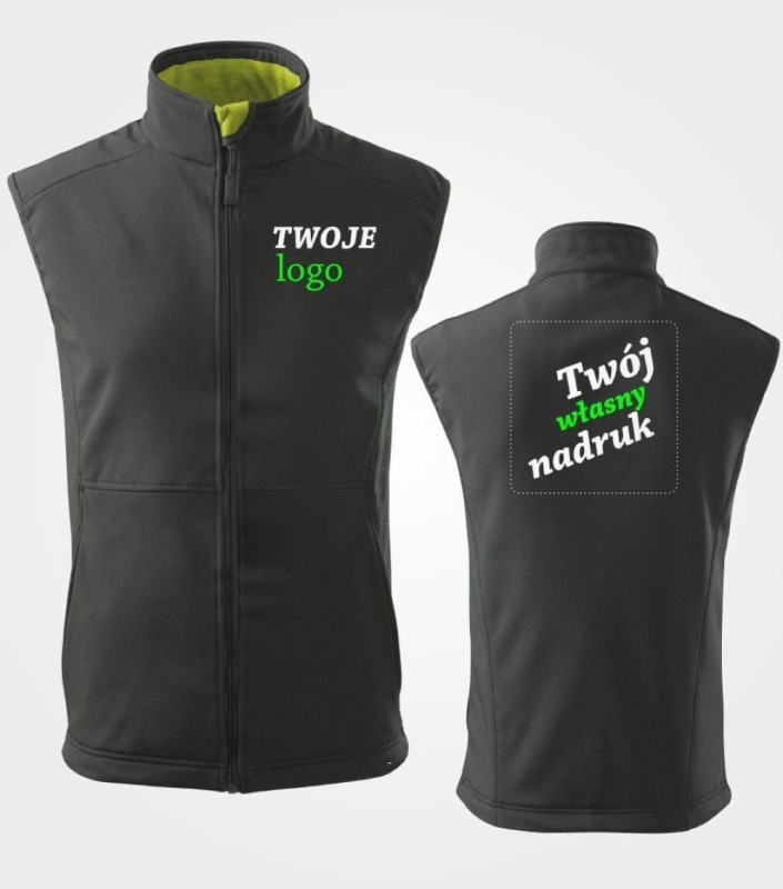 Softshell Kamizelka Męska z Własnym Nadrukiem 280g - Vision