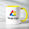 Kubek żółty z logo firmy