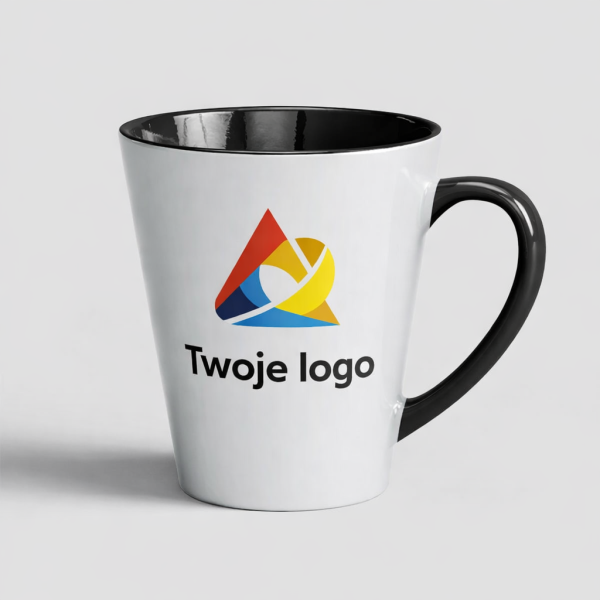 Kubek Latte Czarny Z Logo Firmy