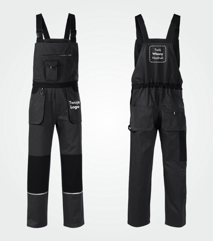 Ogrodniczki Męskie Robocze Woody z Własnym Nadrukiem