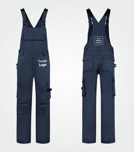 Ogrodniczki Unisex Robocze z Własnym Nadrukiem 280g - Bib & Brace Twill