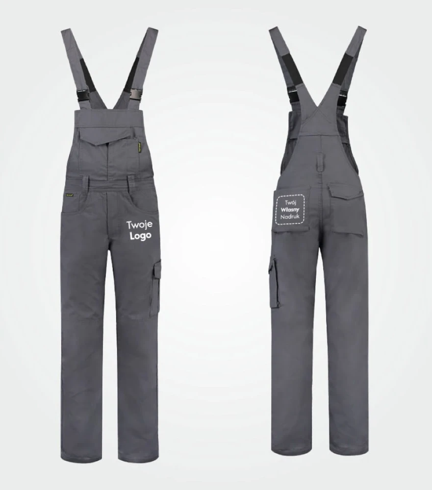 Ogrodniczki Unisex Robocze Dungaree Overall z Własnym Nadrukiem