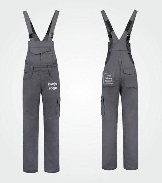 Ogrodniczki Unisex Robocze Dungaree Overall z Własnym Nadrukiem