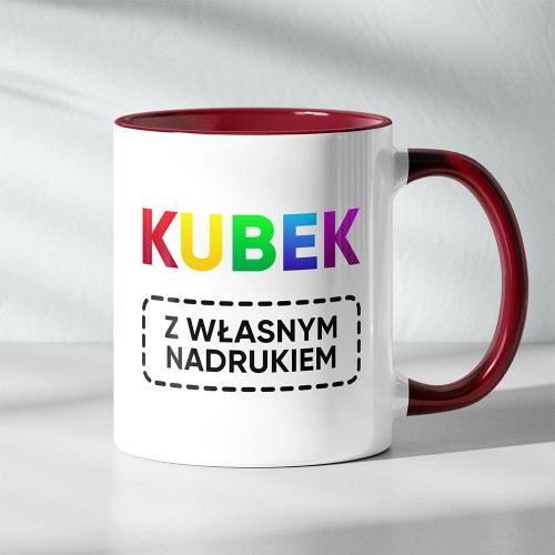 Kubek Bordowy Z Logo Firmy