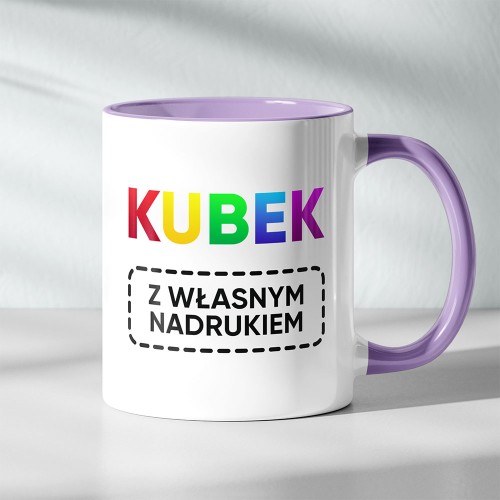 Kubek JasnoFioletowy Z Logo Firmy