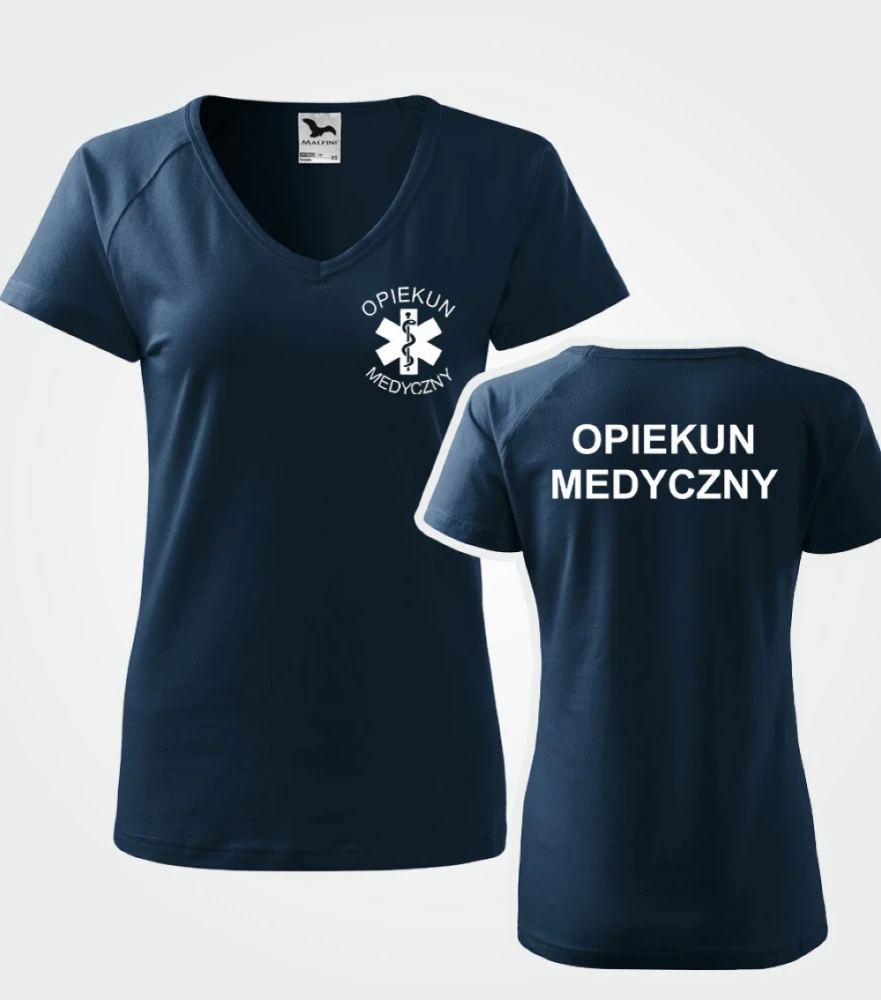Koszulka V-neck Damska Opiekun Medyczny 180g - Dream