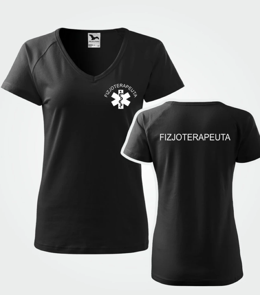 Koszulka V-neck Damska Fizjoterapeuta 180g - Dream