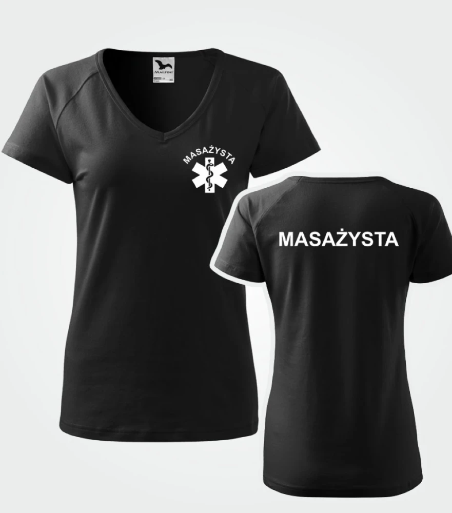 Koszulka V-neck Damska Masażysta 180g - Dream